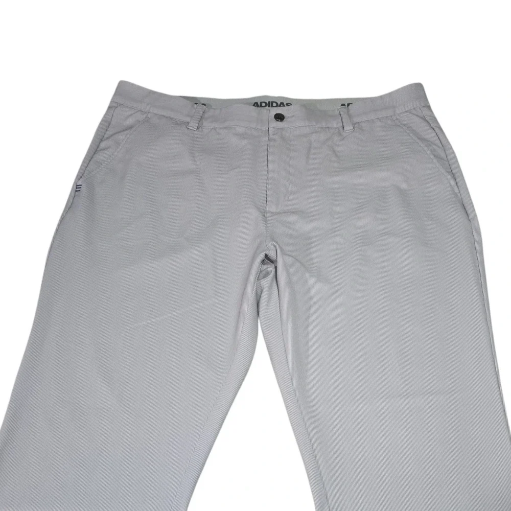 Adidas Golf Pants Mens Micro Stripe Performance Trousers Grey 40x30‎ (29 Actual)